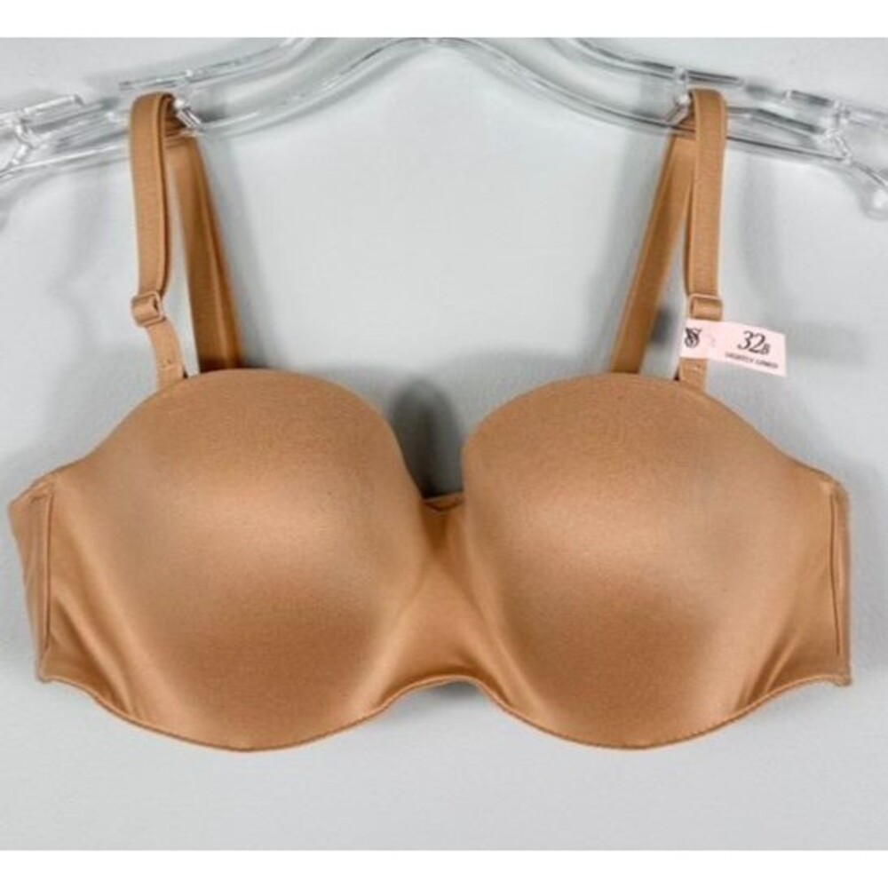 Victoria Secret 32B Lined Multiway Strapless Nude Bra Body by Victoria NWT